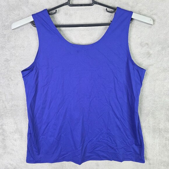 Womens Chico's Saphire Blue Tank Top Sleeveless Nylon Spandex Blend Size 3 - Picture 5 of 8
